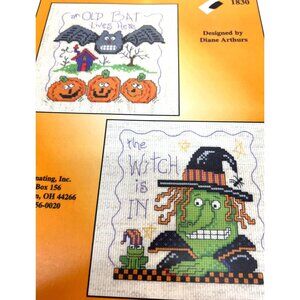 Bats & Witches Counted Cross Stitch Pattern By Diane Arthurs
